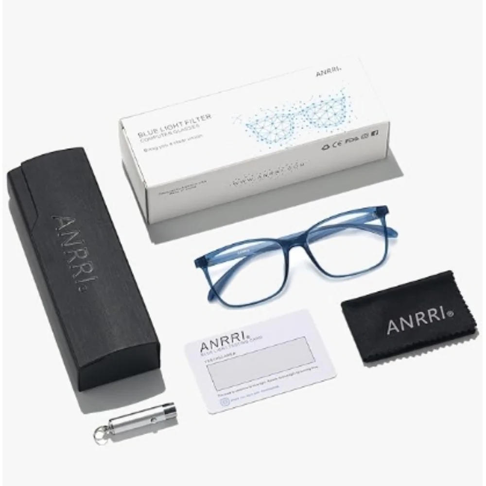 Blue Light Blocking Anti Eyestrain Lens Eyeglasses Blue Frame